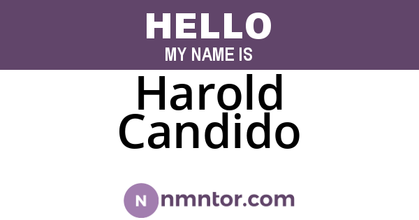 Harold Candido