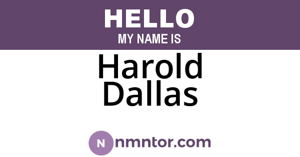 Harold Dallas