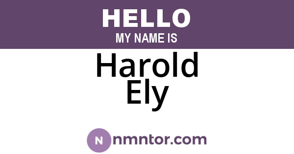 Harold Ely