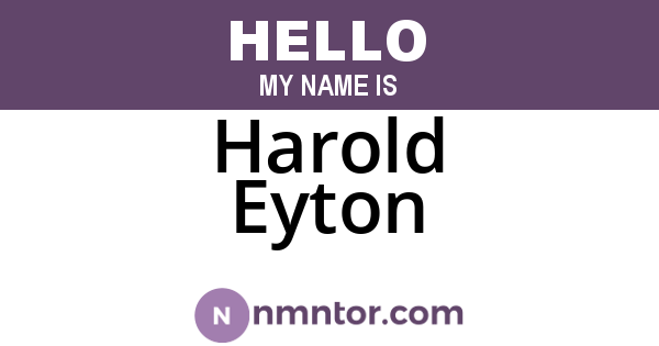 Harold Eyton
