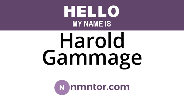 Harold Gammage