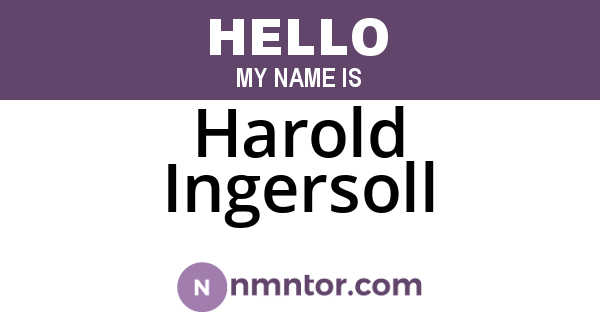 Harold Ingersoll