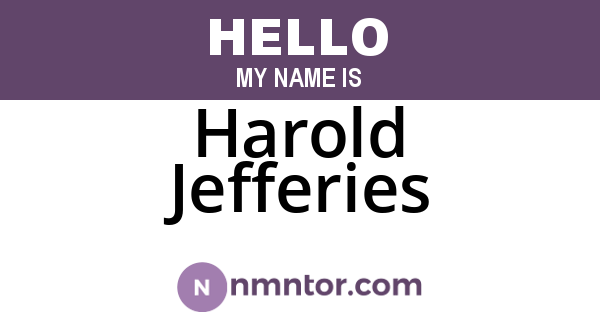 Harold Jefferies