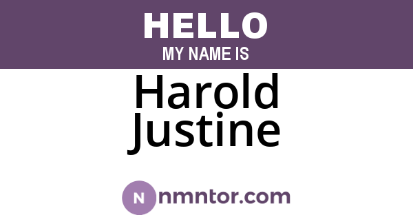 Harold Justine