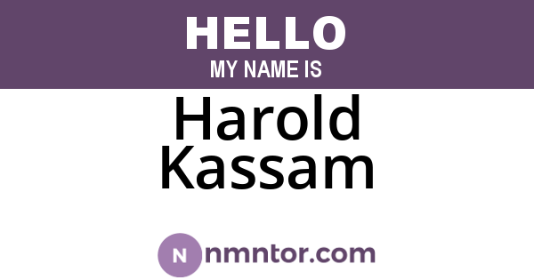 Harold Kassam