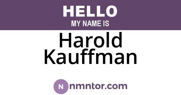Harold Kauffman