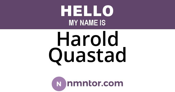Harold Quastad