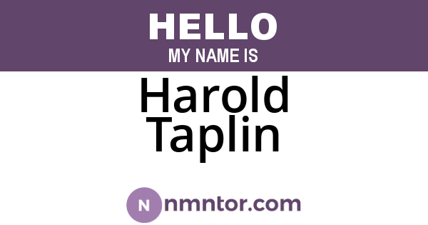 Harold Taplin
