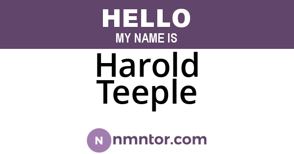 Harold Teeple
