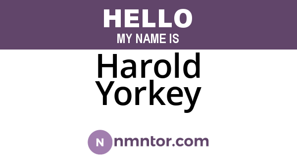 Harold Yorkey