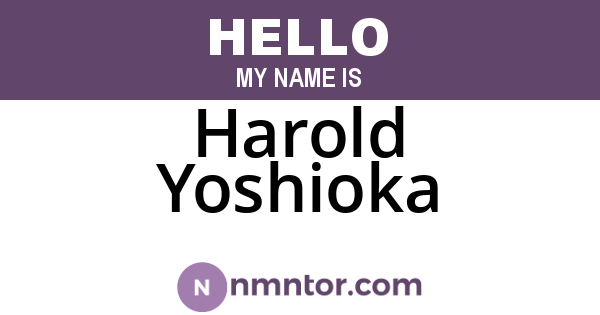 Harold Yoshioka