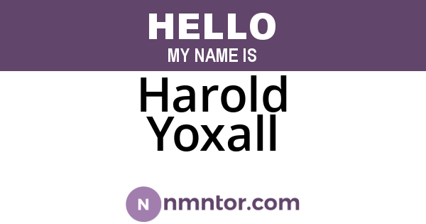 Harold Yoxall