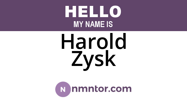 Harold Zysk