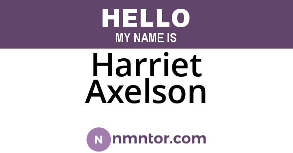 Harriet Axelson