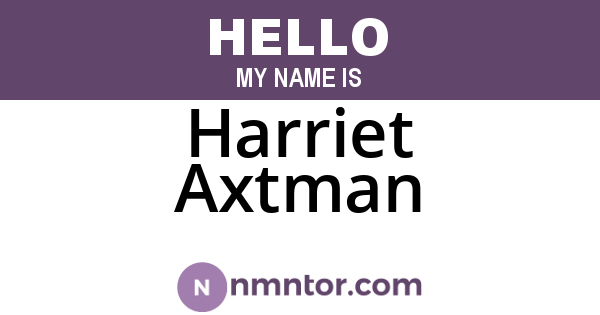 Harriet Axtman