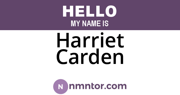 Harriet Carden