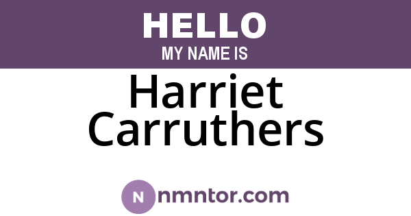 Harriet Carruthers