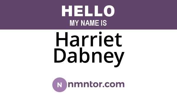 Harriet Dabney