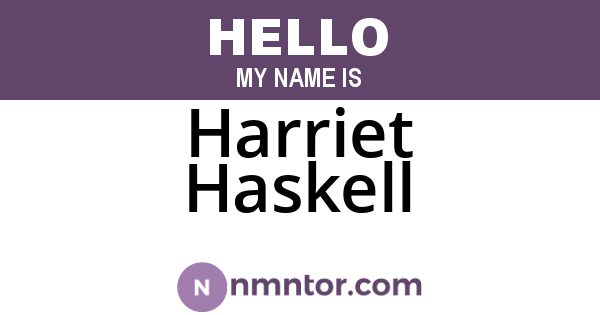 Harriet Haskell