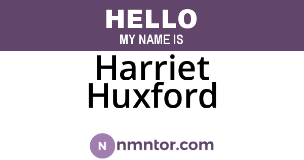 Harriet Huxford