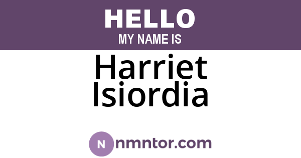 Harriet Isiordia