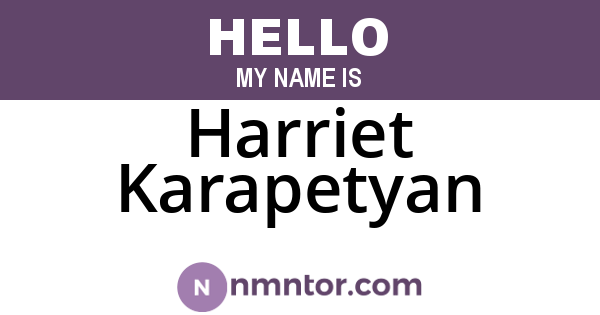 Harriet Karapetyan
