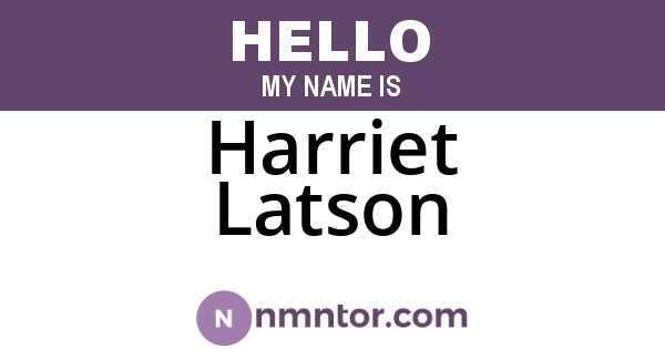 Harriet Latson
