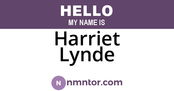 Harriet Lynde