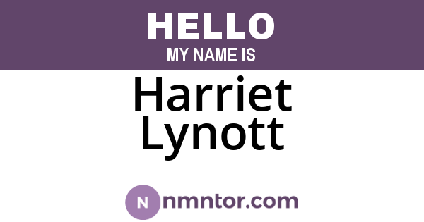 Harriet Lynott