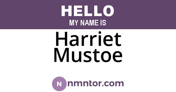 Harriet Mustoe