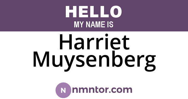 Harriet Muysenberg