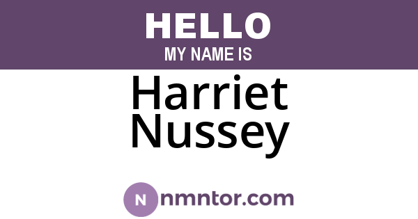 Harriet Nussey