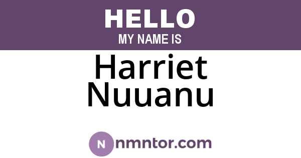 Harriet Nuuanu