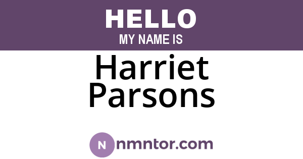 Harriet Parsons