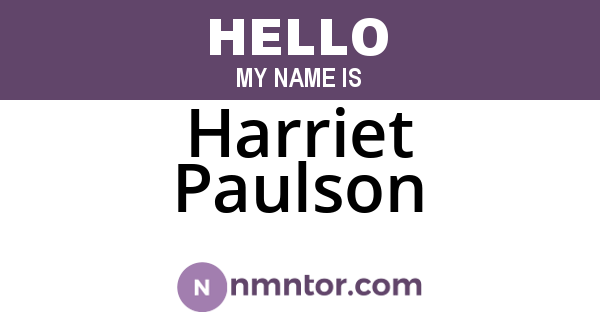 Harriet Paulson