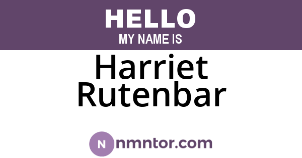 Harriet Rutenbar