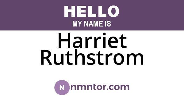 Harriet Ruthstrom