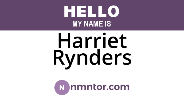 Harriet Rynders