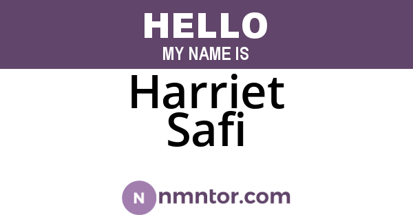 Harriet Safi