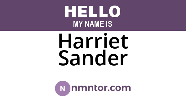 Harriet Sander