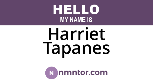 Harriet Tapanes