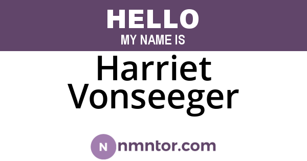 Harriet Vonseeger