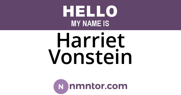 Harriet Vonstein