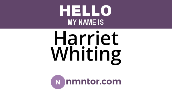 Harriet Whiting