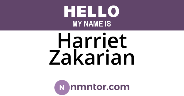 Harriet Zakarian