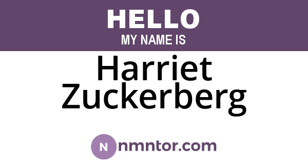 Harriet Zuckerberg