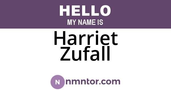 Harriet Zufall