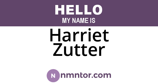 Harriet Zutter