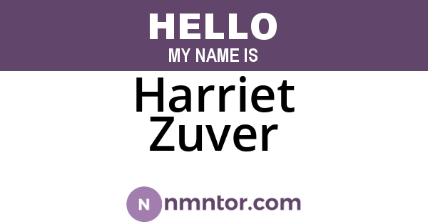 Harriet Zuver