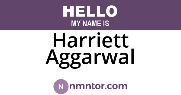 Harriett Aggarwal